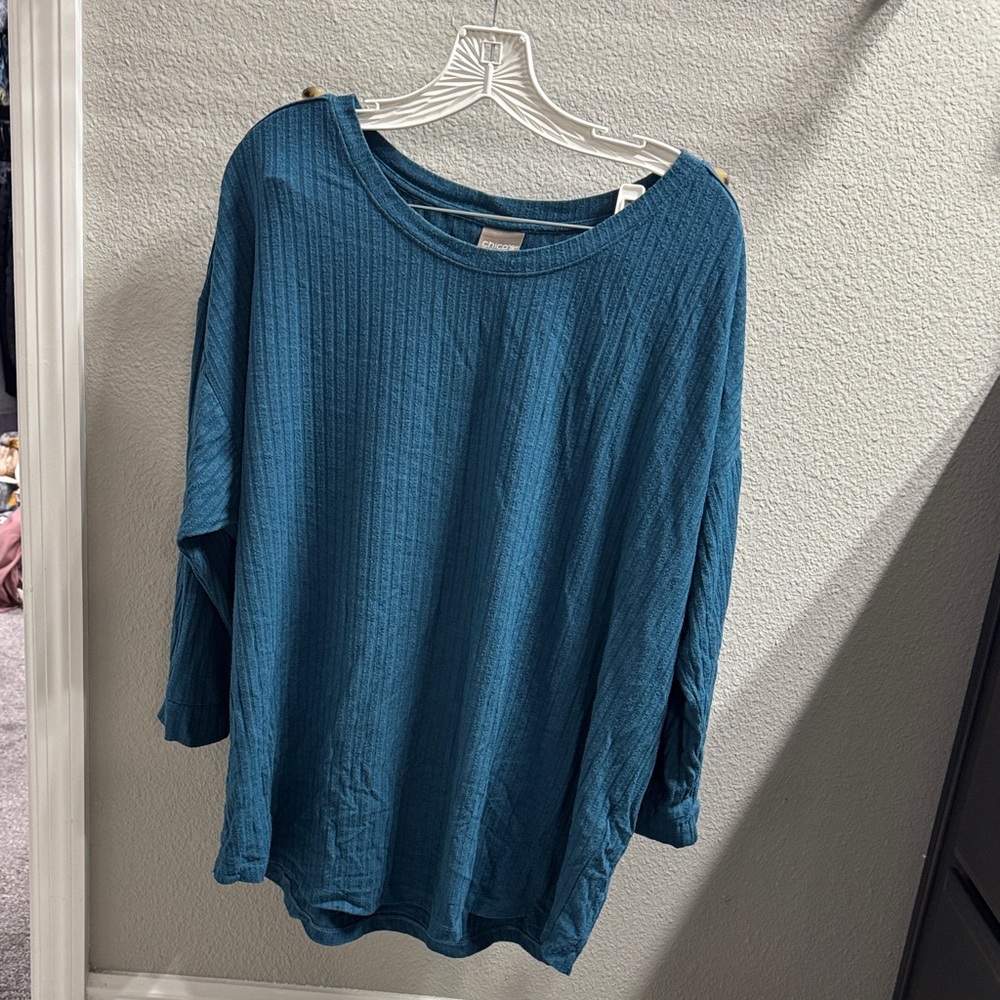 Chico's Teal Long Sleeve Top